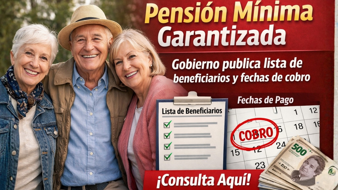 Pensión mínima garantizada: gobierno publica lista de beneficiarios y fechas de cobro