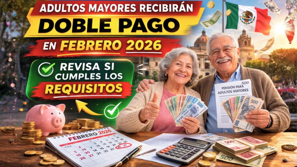 Adultos mayores recibirán doble pago en febrero 2026: revisa si cumples los requisitos