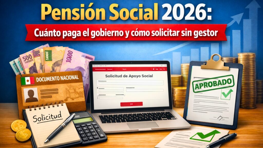 Pensión social 2026: cuánto paga el gobierno y cómo solicitar sin gestor